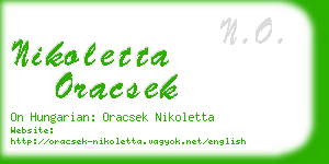 nikoletta oracsek business card